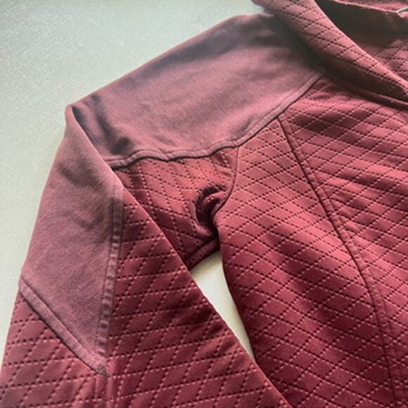 The North Face Jacket Womens Small Recover Up Quilted Garnet Hooded Maroon - Picture 6 of 16